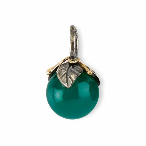 BY BIRDIE | 5090183E | Urban Leaf Drop vedhæng - Green Onyx 12MM