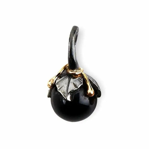 BY BIRDIE | 5090183G | Urban Leaf Drop vedhæng- Black Onyx 12mm