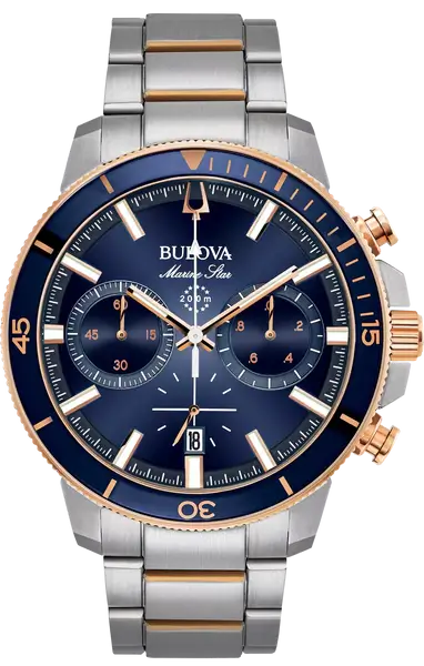 Bulova Marine Star Chronograph ur, Stål/Rosa