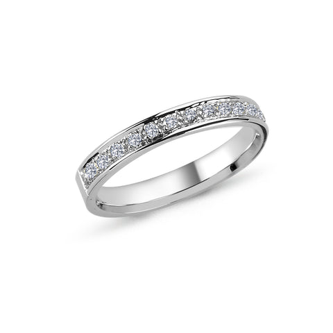 Nuran STRING ring med 1x0,01ct, 14 kt hvidguld