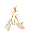 Adabel_blush_keychain adabel nøglering fra maanesten med vifte og balletsko forgyldt sølv 