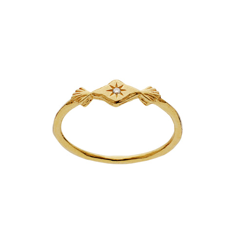 Annie_ring_gold_a. Annie ring i forgyldt sølv fra Maanesten. med zirkonia
