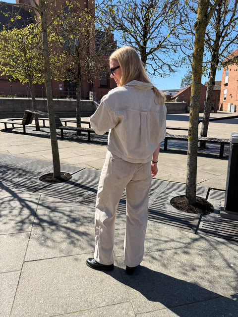 Haute L'amitié Drew Barrel Panel Jeans, Khaki