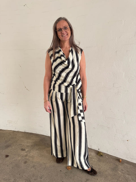 GOSSIA CloeGO Atalie Jo Pants, Sand Black Stripes