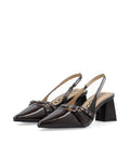 BIANCO BIAMARALYN, Buckle Slingback Faux Leather i Brown Patent. Style nr. 11241958. Fra Bianco. slingback. Sko. stilet. hæl. 