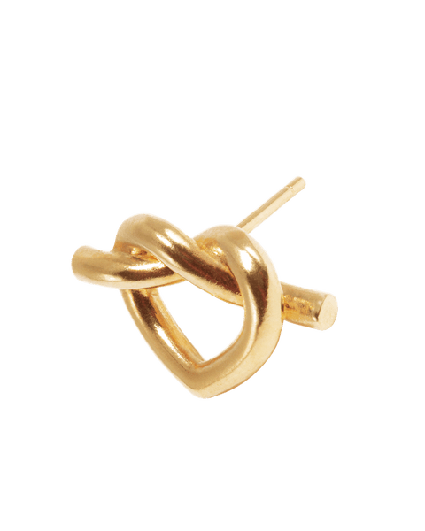 Jane Kønig Big Tied Heart Stud, Forgyldt sølv