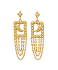 Barbra_earring_gold_a. barbra øreringe i forgyldt sølv fra maanesten. med måne og zirkonia