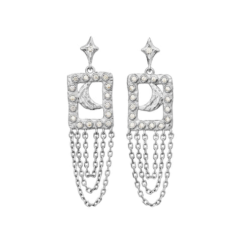 Barbra_earrings_silver_a. barbra øreringe i sølv fra maanesten