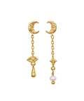Beatrice_earring_gold_a. Beatrice i forgyldt sølv fra maanesten. med måne og øje 