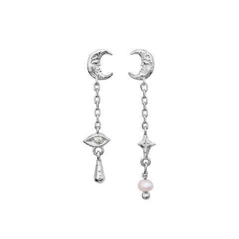 Beatrice_earrings_silver_a. beatrice øreringe i sølv fra maanesten