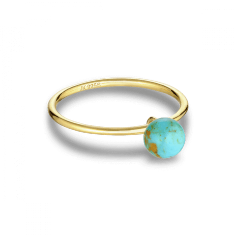 Jane Kønig Bermuda Turquoise ring, Forgyldt sølv