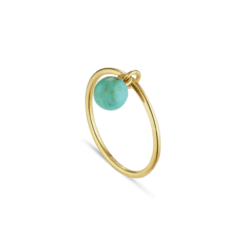 Jane Kønig Bermuda Turquoise ring, Forgyldt sølv