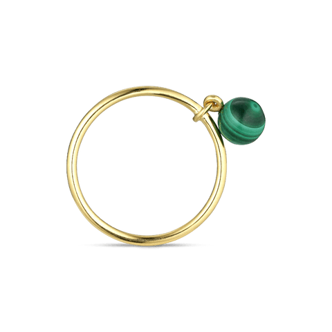 Jane Kønig Bermuda Malachite ring, Forgyldt sølv