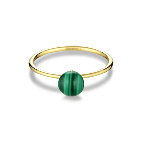 Jane Kønig Bermuda Malachite ring, Forgyldt sølv