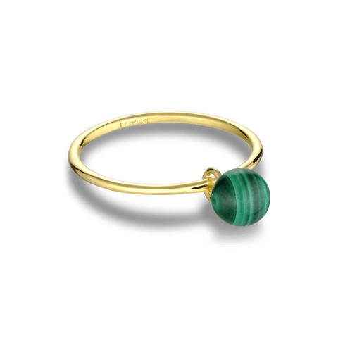 Jane Kønig Bermuda Malachite ring, Forgyldt sølv