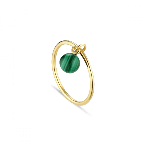 Jane Kønig Bermuda Malachite ring, Forgyldt sølv