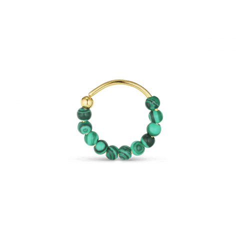 Jane Kønig Bermuda Malachite Twist ørering, Forgyldt sølv