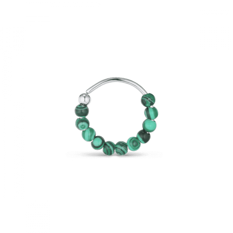 Jane Kønig Bermuda Malachite Twist ørering, Sølv