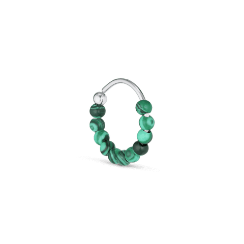 Jane Kønig Bermuda Malachite Twist ørering, Sølv