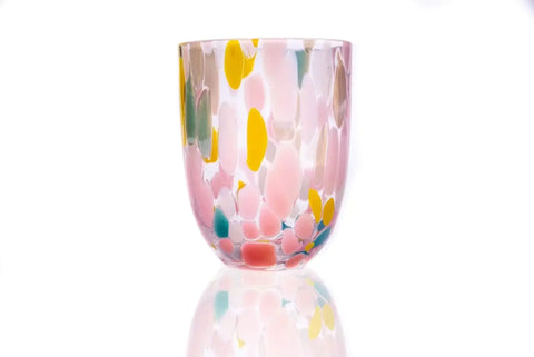 Anna Von Lipa glas Big Confetti tumbler - Rosa + Yellow + Tyrkys + Blue + Green