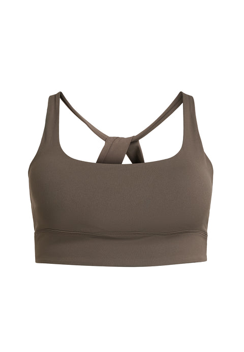 Butter Soft sports bra SEINNA sportsbh fra Rethinkit. I flot brun farve. behagelig og komfortabel