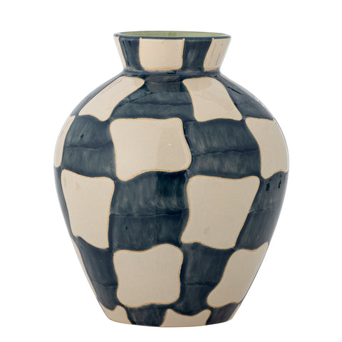 Check vase, blå, stentøj fra bloomingville 82072602