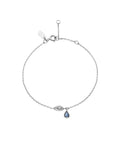 Cosette_bracelet_silver. Cosette armbånd fra Maanesten. I sterlingsølv med vedhæng med kyanite og øje med zirkonia
