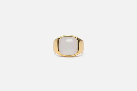 IX Cushion Signet Ring Moonstone