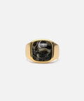 IX STUDIOS | DMN0282GDTA | IX Cushion Signet Ring Turtle Agate - forgyldt