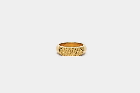 IX STUDIOS | DMN0307GD | Mini Brushed Hexagon ring - forgyldt