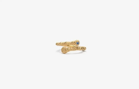 IX STUDIOS | DMN0315GDBLU | IX Crunchy Blue Nature ring - forgyldt