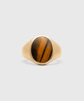 IX STUDIOS | DMN0337GDTE | Oval Signet ring - Tiger Eye - forgyldt