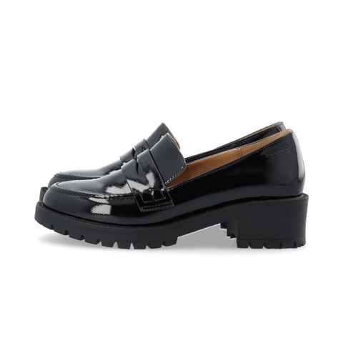 BIANCO BIAPEARL Simple Penny Loafer Patent Aquarius, Black