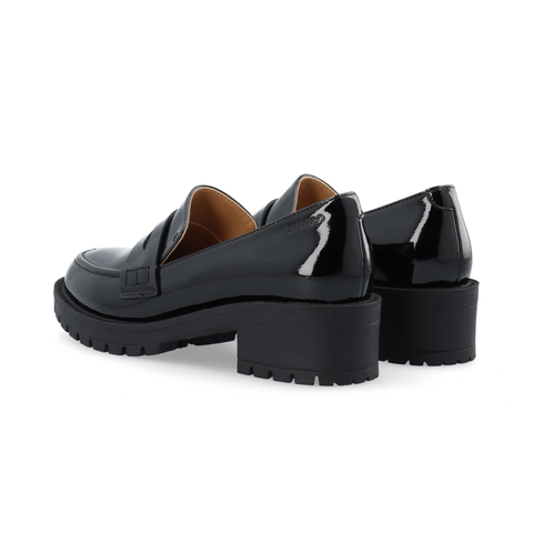 BIANCO BIAPEARL Simple Penny Loafer Patent Aquarius, Black