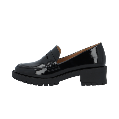 BIANCO BIAPEARL Simple Penny Loafer Patent Aquarius, Black