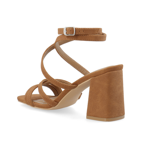 BIANCO BIAJOYCE Sandal Micro Suede, Cognac