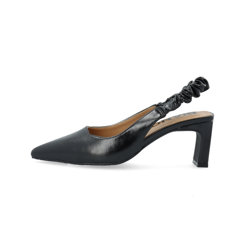 BIANCO BIAMONROE Scrunchie Slingback Faux Leather, Black