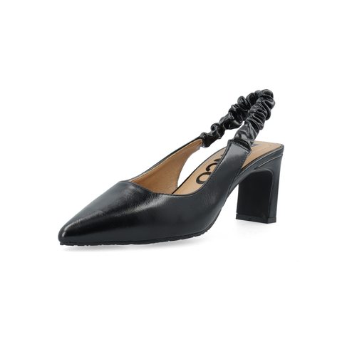 BIANCO BIAMONROE Scrunchie Slingback Faux Leather, Black
