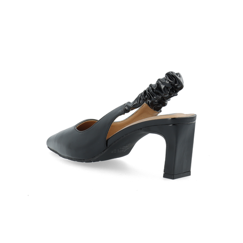BIANCO BIAMONROE Scrunchie Slingback Faux Leather, Black