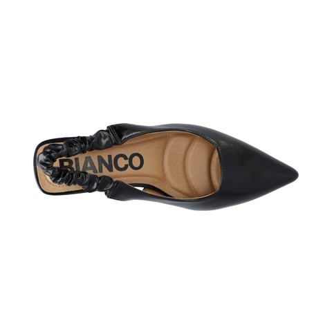 BIANCO BIAMONROE Scrunchie Slingback Faux Leather, Black