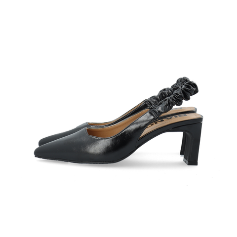 BIANCO BIAMONROE Scrunchie Slingback Faux Leather, Black