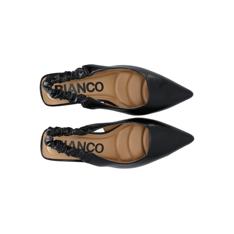 BIANCO BIAMONROE Scrunchie Slingback Faux Leather, Black