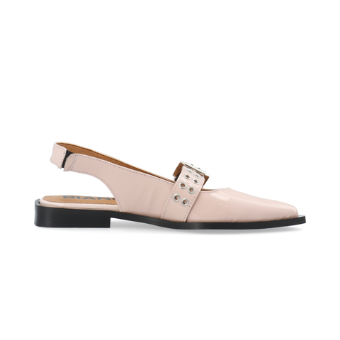 BIANCO BIAVICTORIA Single Buckle Slingback Leather, Dusty Pink