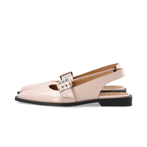 BIANCO BIAVICTORIA Single Buckle Slingback Leather, Dusty Pink