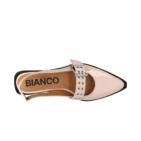 BIANCO BIAVICTORIA Single Buckle Slingback Leather, Dusty Pink