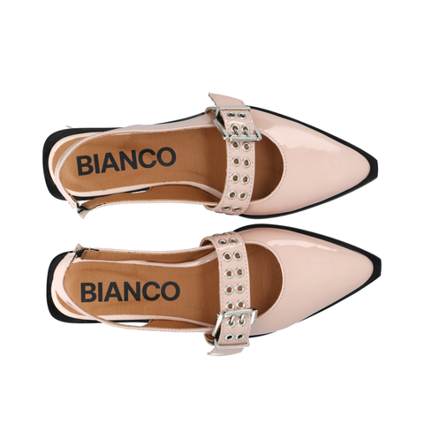 BIANCO BIAVICTORIA Single Buckle Slingback Leather, Dusty Pink