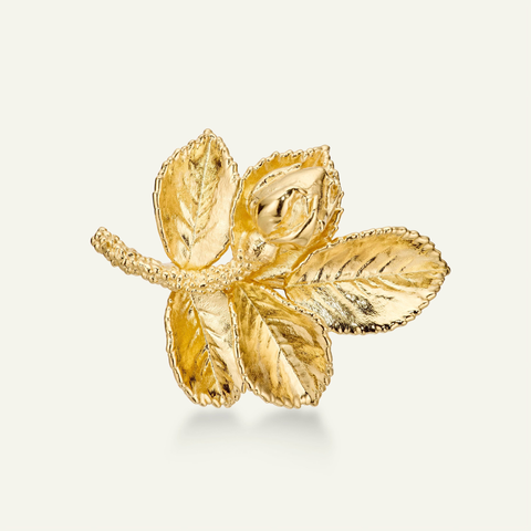 Flora Danica Rosenblad Broche, Forgyldt