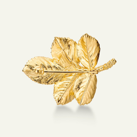 Flora Danica Rosenblad Broche, Forgyldt