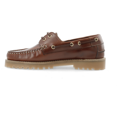 BIANCO BIACAPRI, Boat Shoe Pull Up Leather, Dark Brown