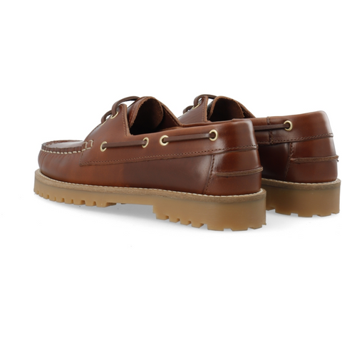 BIANCO BIACAPRI, Boat Shoe Pull Up Leather, Dark Brown